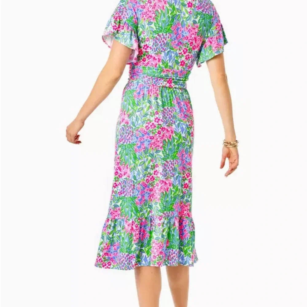 EUC Lily Pulitzer Juliet Ruffle MIDI Dress Wore Once To Church - Picture 8 of 11